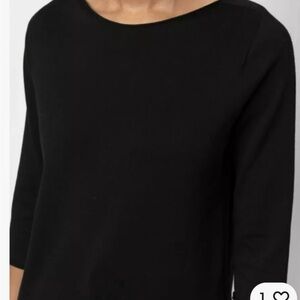 Lamberto Losani Woman Shirt Size 6 Black 3/4
Sleeve Cotton Boat Neck Breathable
